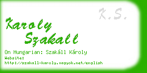 karoly szakall business card